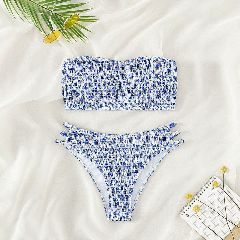 Bandeau Bikini Set with Side-Tie Bottoms