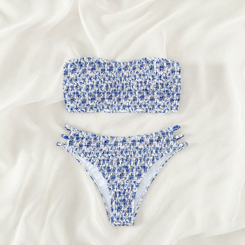 Bandeau Bikini Set with Side-Tie Bottoms