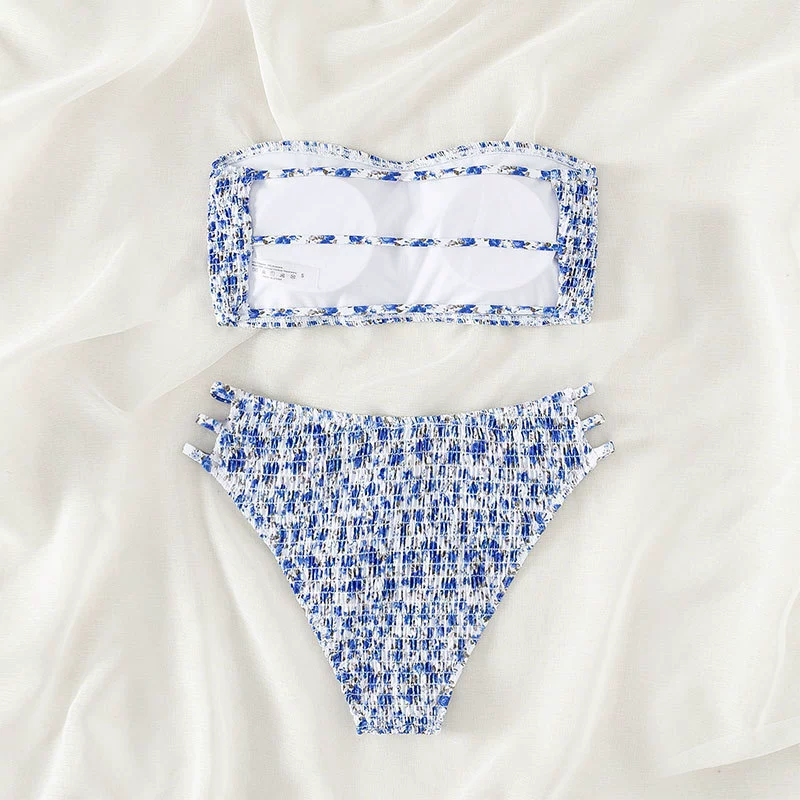 Bandeau Bikini Set with Side-Tie Bottoms