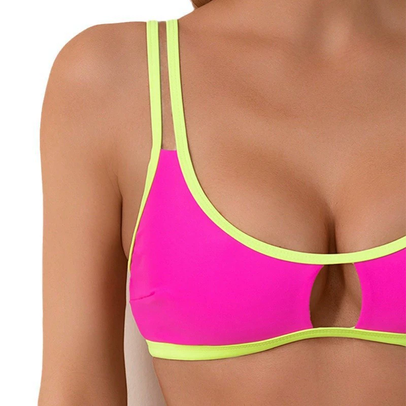 Keyhole Double Strap Bikini Set with High Cut Bottoms view 5