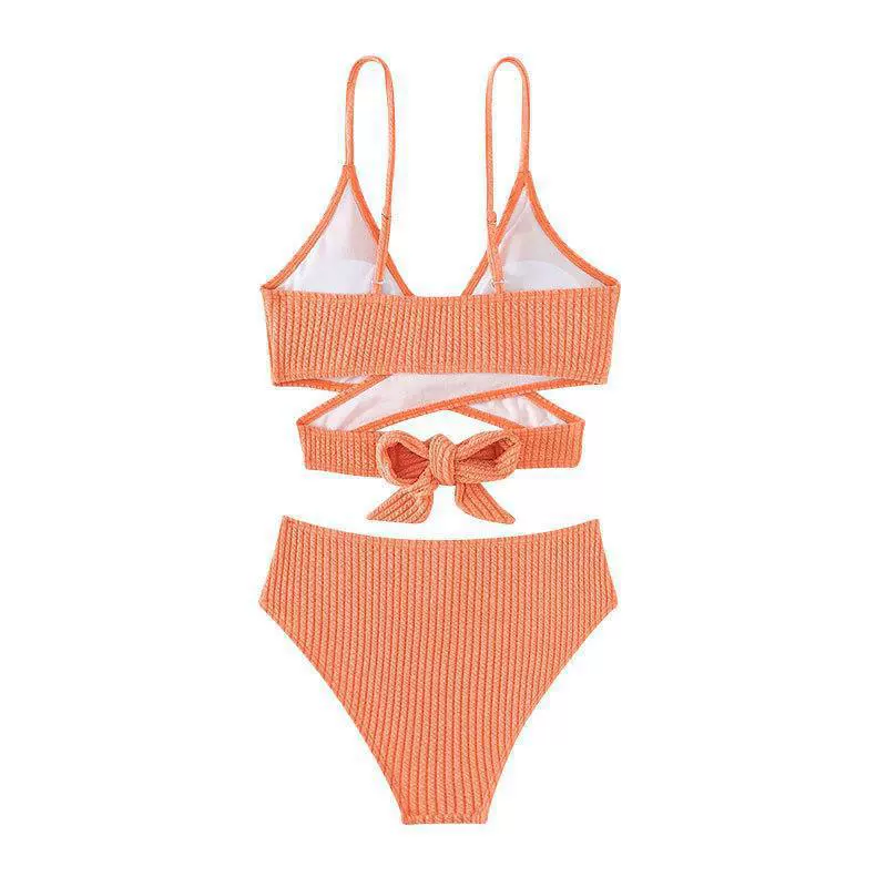 Two-Piece Wrap Bikini Set with High-Waisted Bottoms view 5