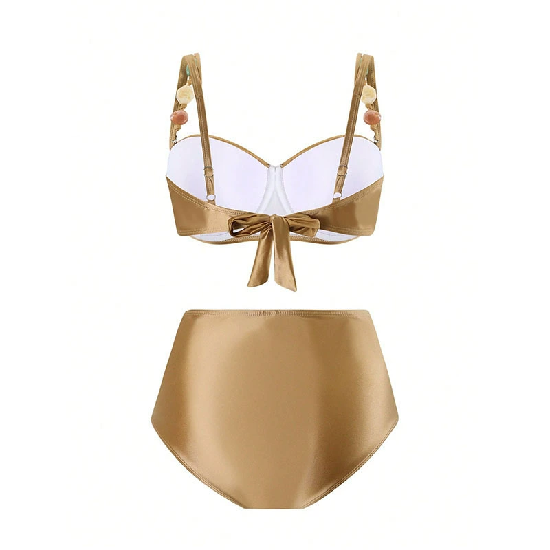 Two-Piece Swimsuit with Underwire Top and High-Waist Bottom