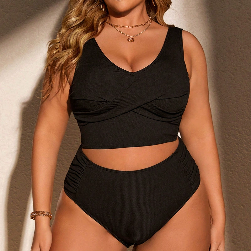 V-Neck Cross Front High Waist Two-Piece Swimsuit view 4