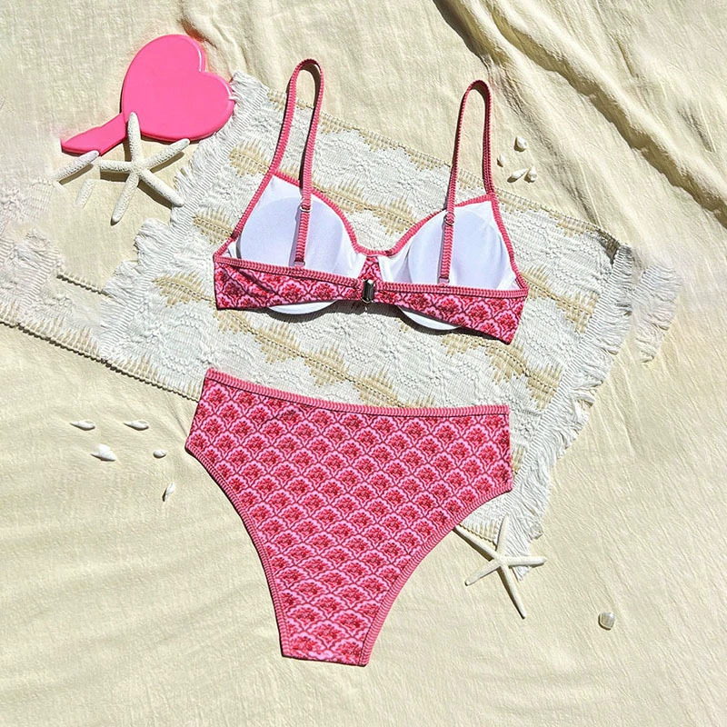 Underwire Bikini Set with High-Waisted Brief and Adjustable Straps view 3