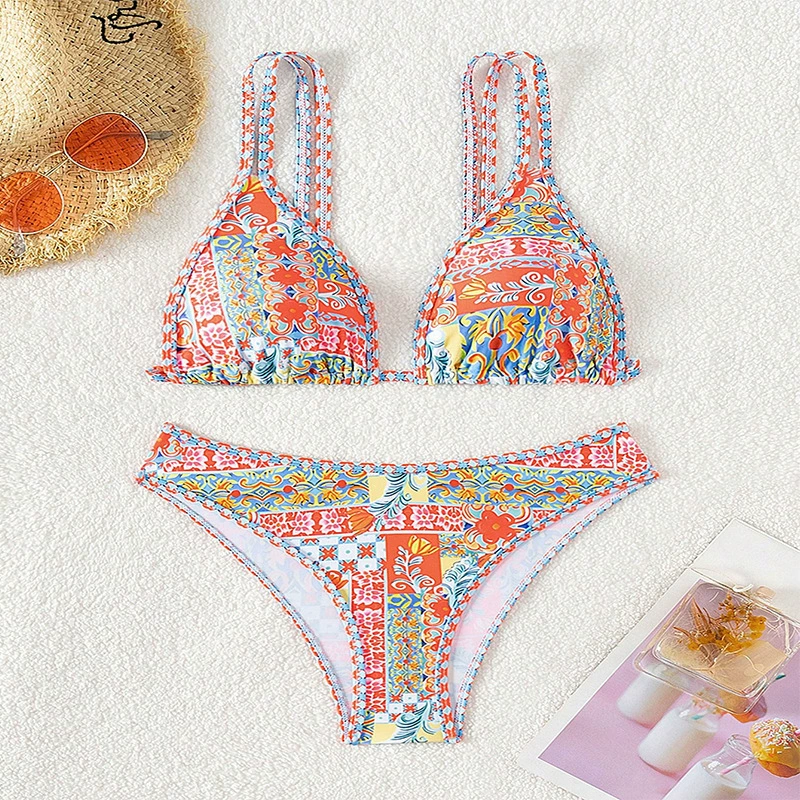 Two-Piece Bikini Set with Double Straps