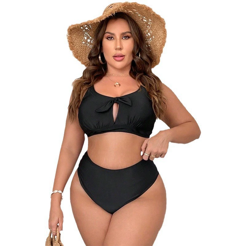 Bikini Set with Adjustable Straps and High-Waist Cutout Bottoms view 5