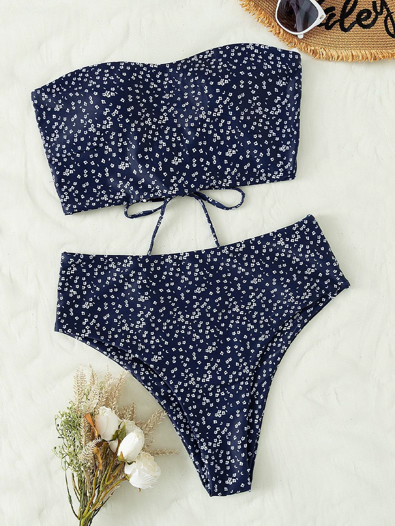 Women's Strapless Bandeau Bikini Set with High Cut Bottoms view 10