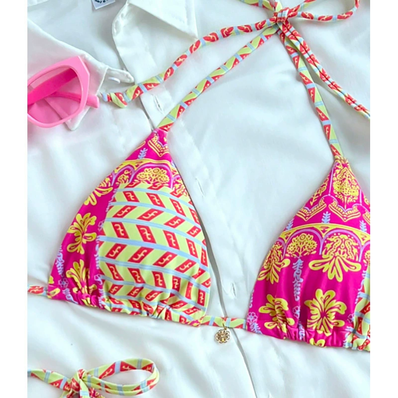Two-Piece String Bikini Set with Triangle Top and Side-Tie Bottom view 3
