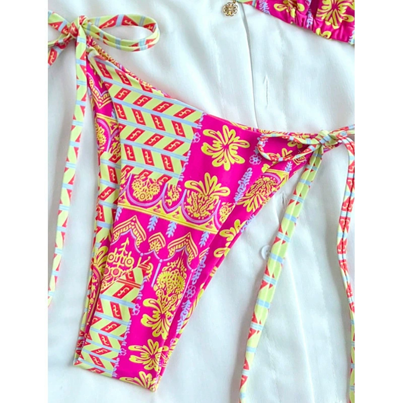 Two-Piece String Bikini Set with Triangle Top and Side-Tie Bottom view 4