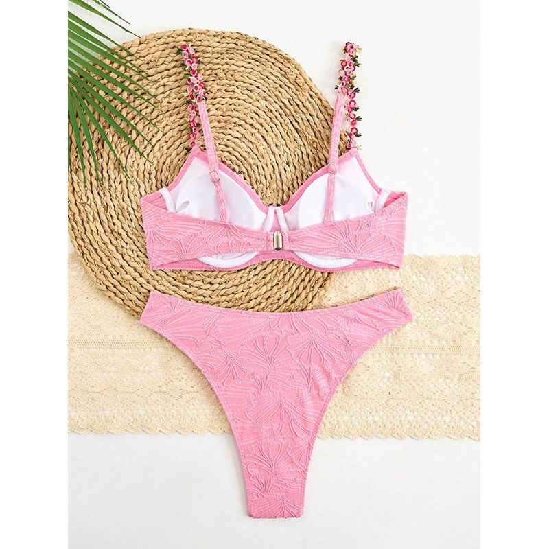 Two-Piece Underwire Bikini Set with High-Cut Bottoms view 3