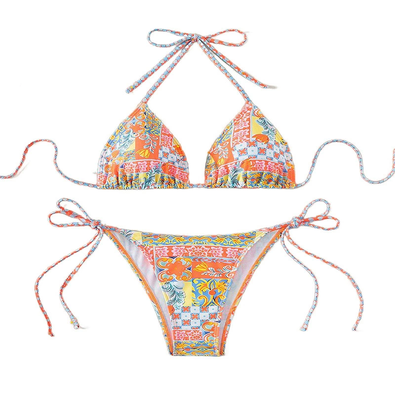 Two-Piece Triangle String Bikini Set