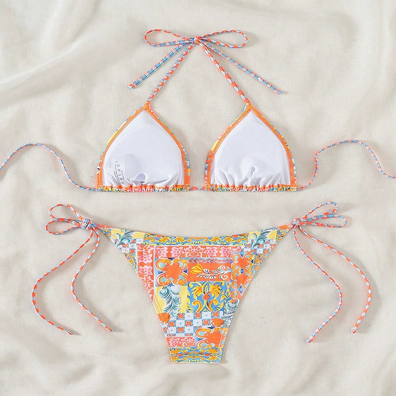 Two-Piece Triangle String Bikini Set