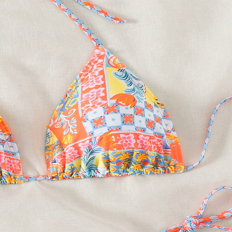 Two-Piece Triangle String Bikini Set view 3