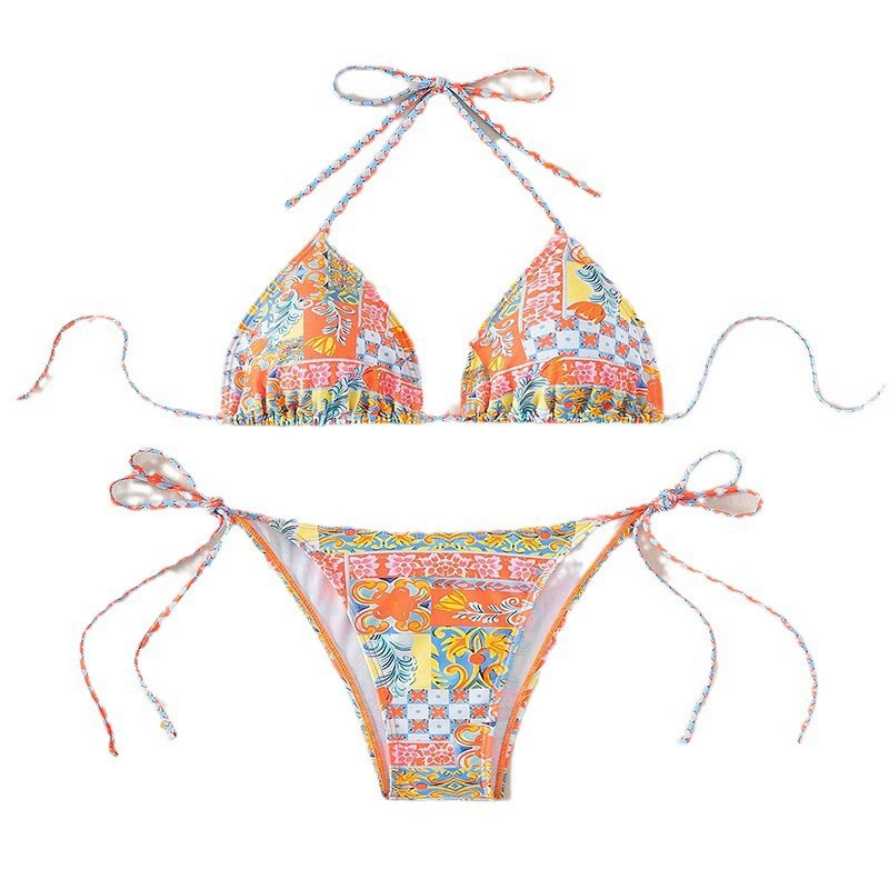 Two-Piece Triangle String Bikini Set view 5
