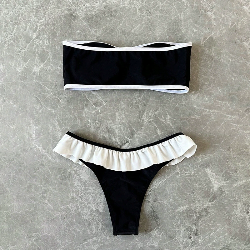 Ruffled Bandeau Bikini Set