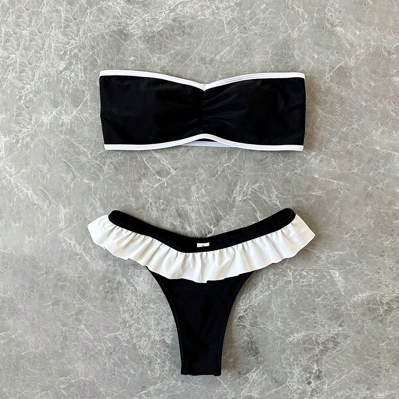 Ruffled Bandeau Bikini Set view 6