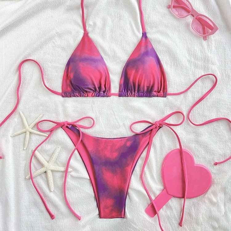 Triangle Halter Bikini Set with Side Ties view 11