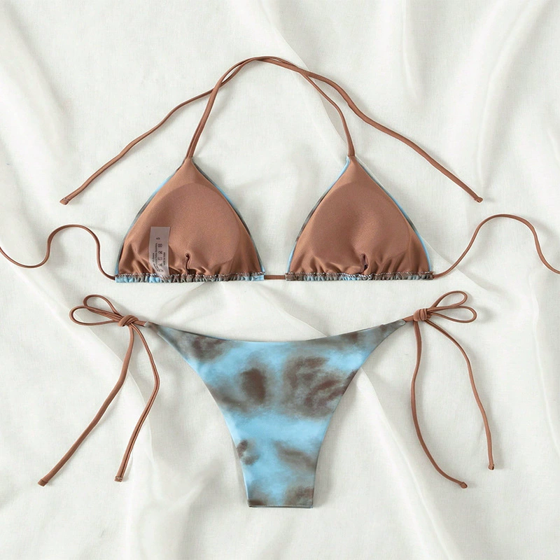 Triangle Halter Bikini Set with Side Ties
