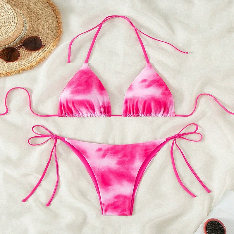 Triangle Halter Bikini Set with Side Ties view 4
