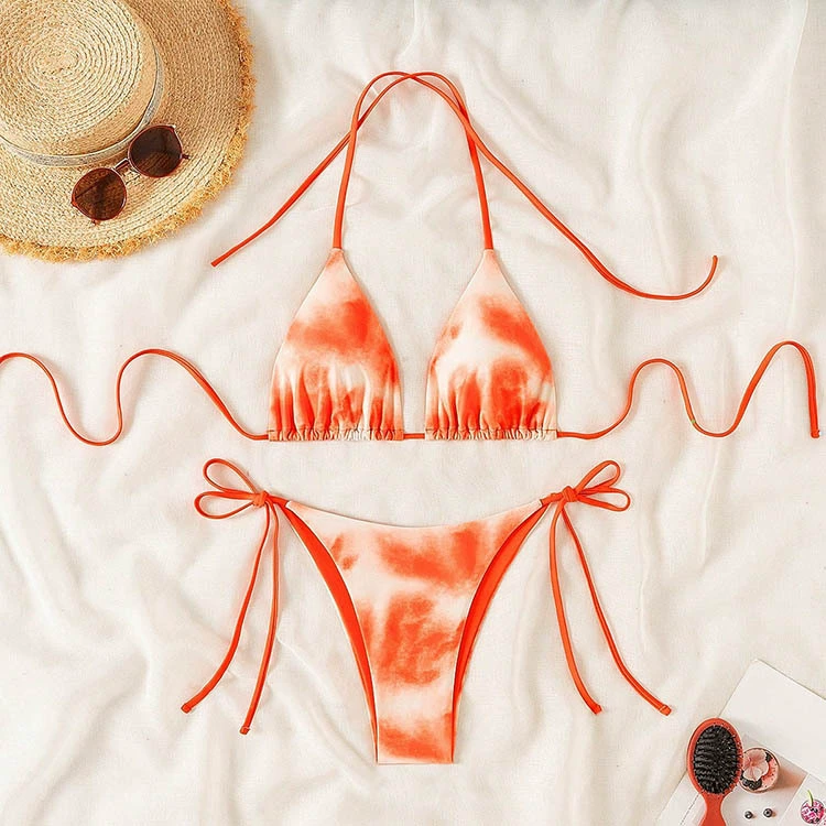 Triangle Halter Bikini Set with Side Ties view 7