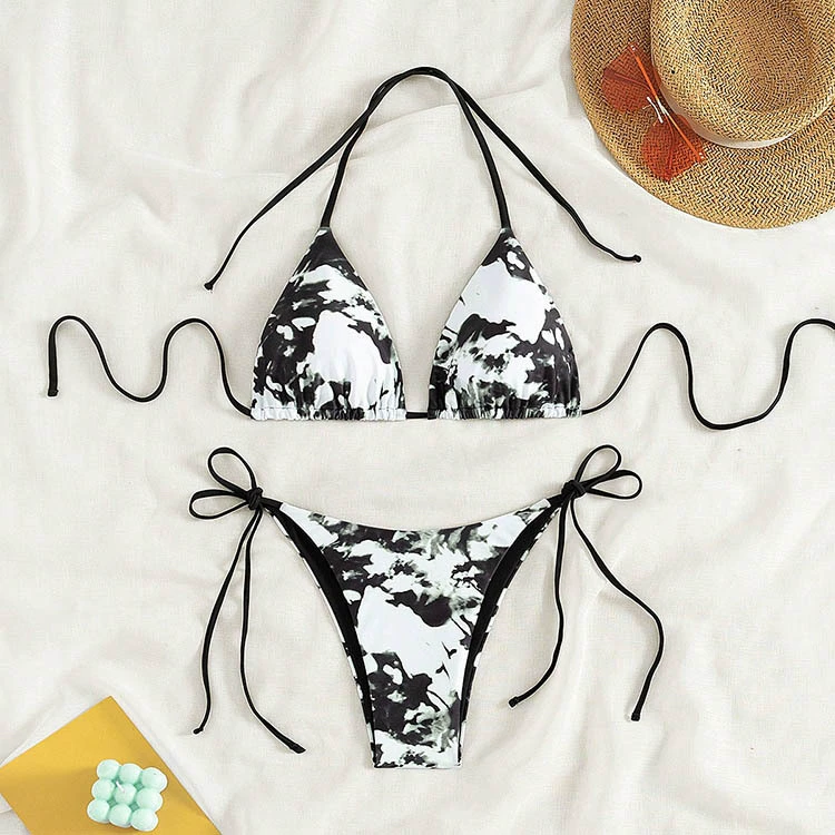 Triangle Halter Bikini Set with Side Ties view 8