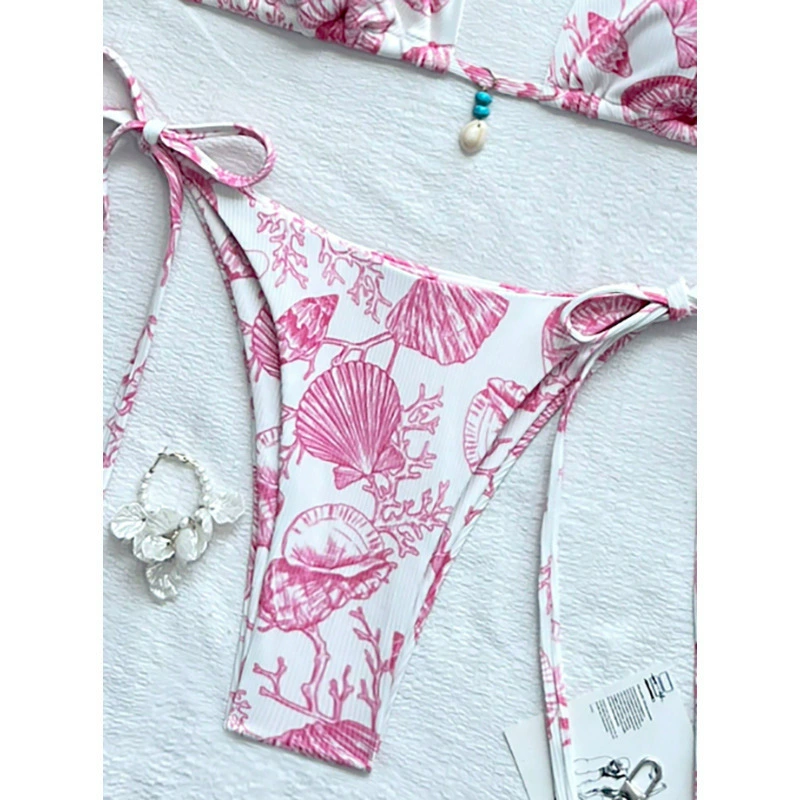 Two-Piece Halter Bikini Set with Tie-Side Bottoms view 3