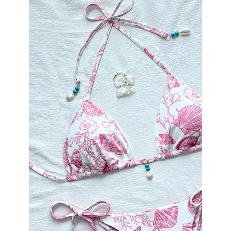 Two-Piece Halter Bikini Set with Tie-Side Bottoms view 4
