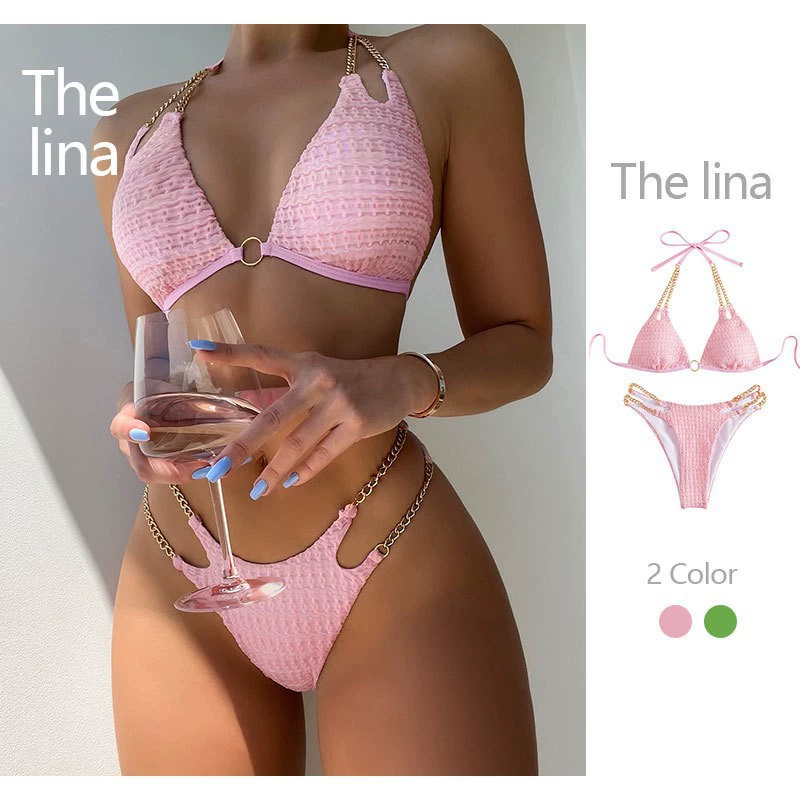 Women’s Chain Halter Bikini Set