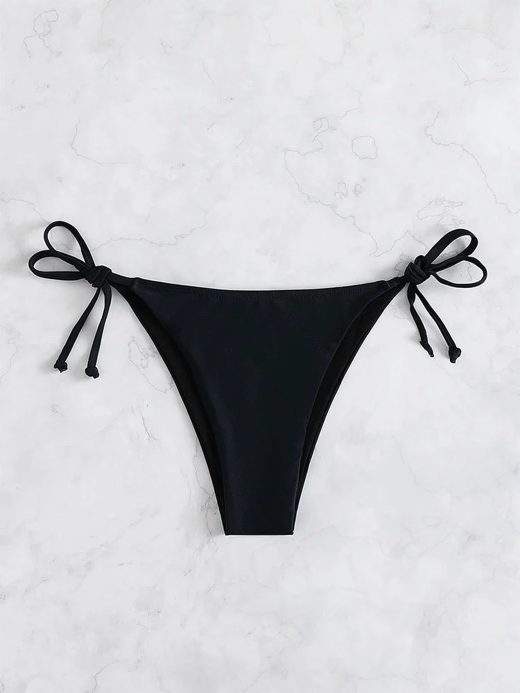 Women's Halter Triangle Bikini Set with Tie-Side Thong view 7