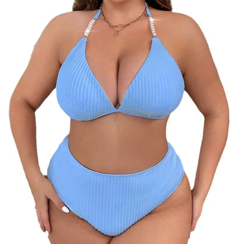 Pearl Halter Neck High Waist Bikini Set view 5