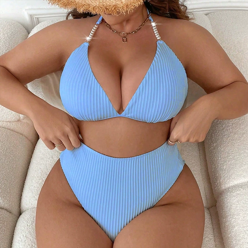 Pearl Halter Neck High Waist Bikini Set view 8