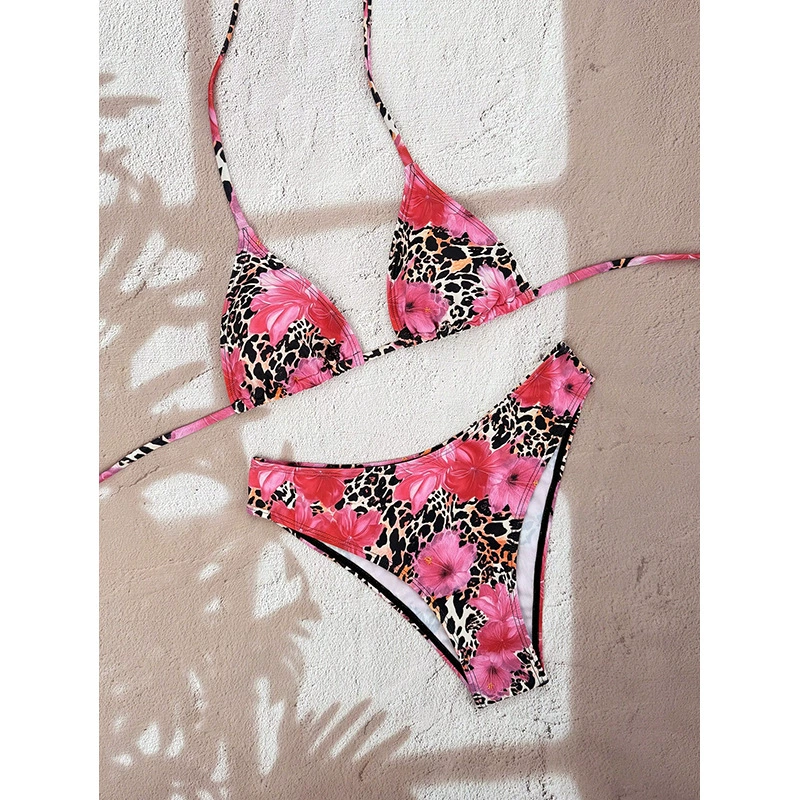 Two-Piece Halter Triangle Bikini Set view 10