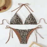 Two-Piece Triangle Bikini Set with String Ties