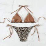 Two-Piece Triangle Bikini Set with String Ties view 2