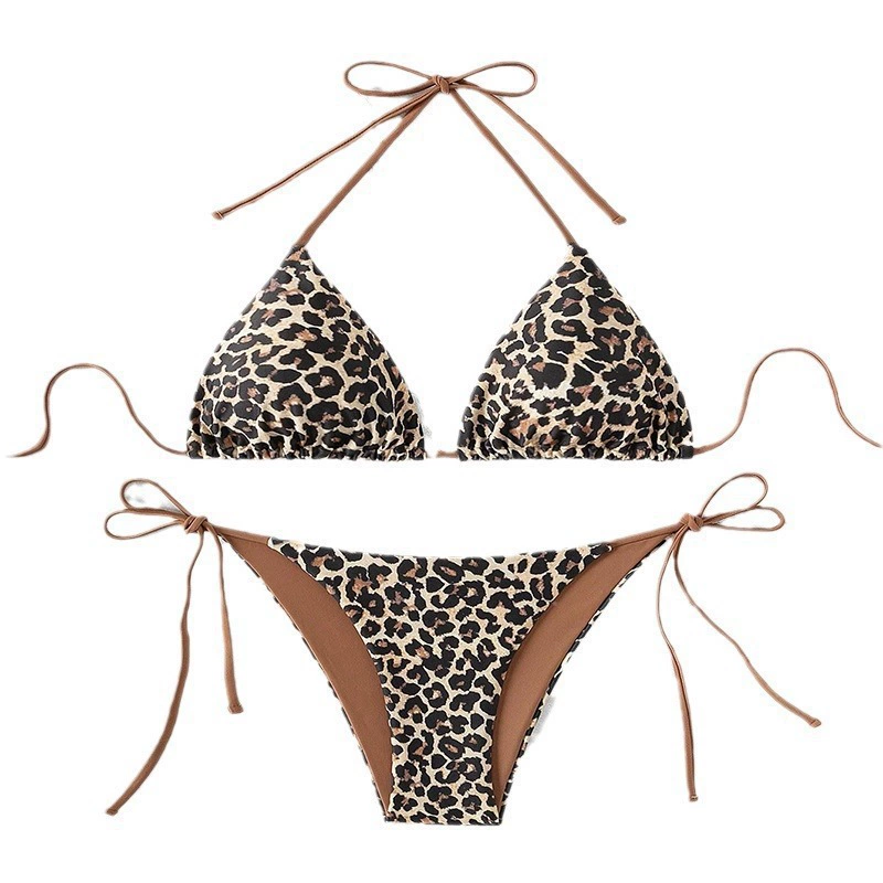 Two-Piece Triangle Bikini Set with String Ties view 5
