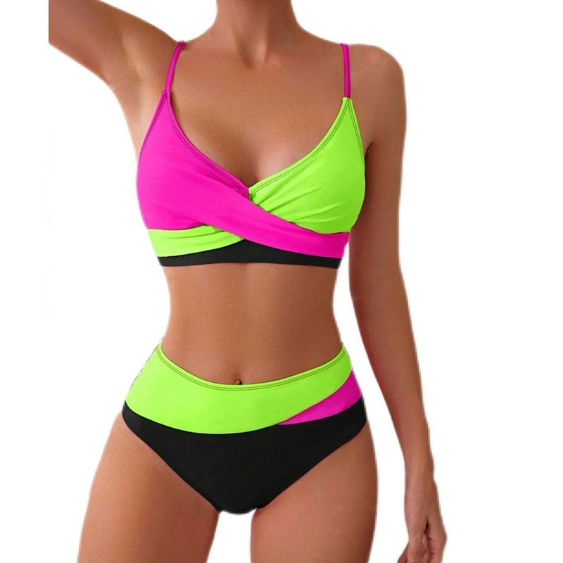 Wrap Front Bikini Set with High Waist Briefs view 4