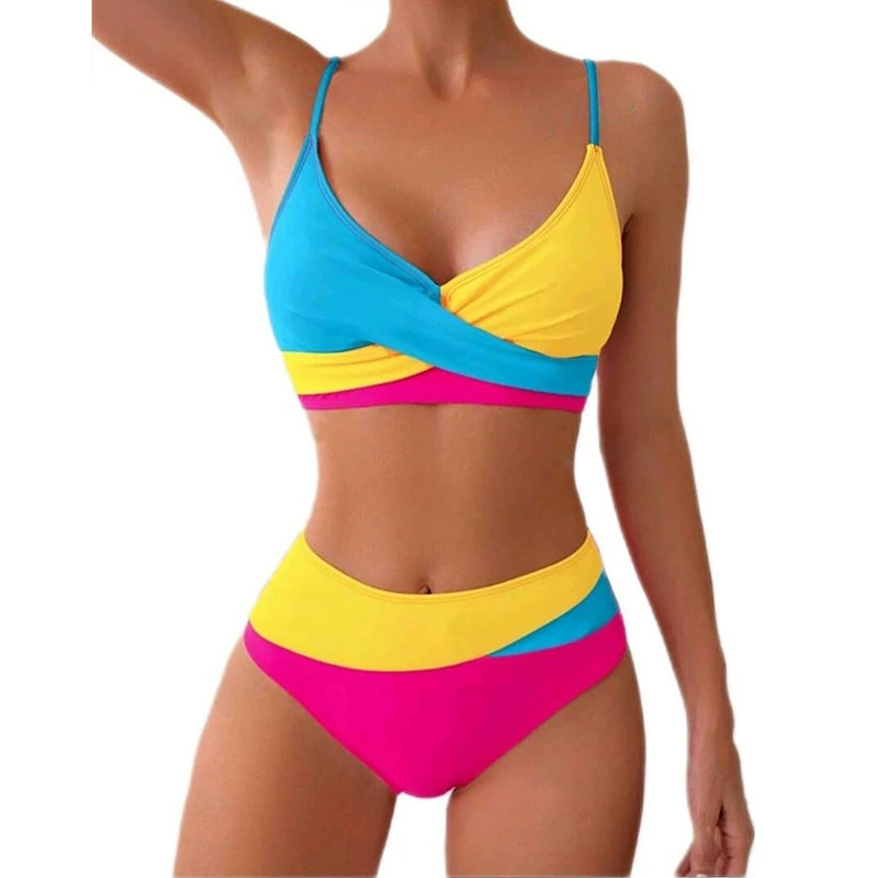 Wrap Front Bikini Set with High Waist Briefs view 8