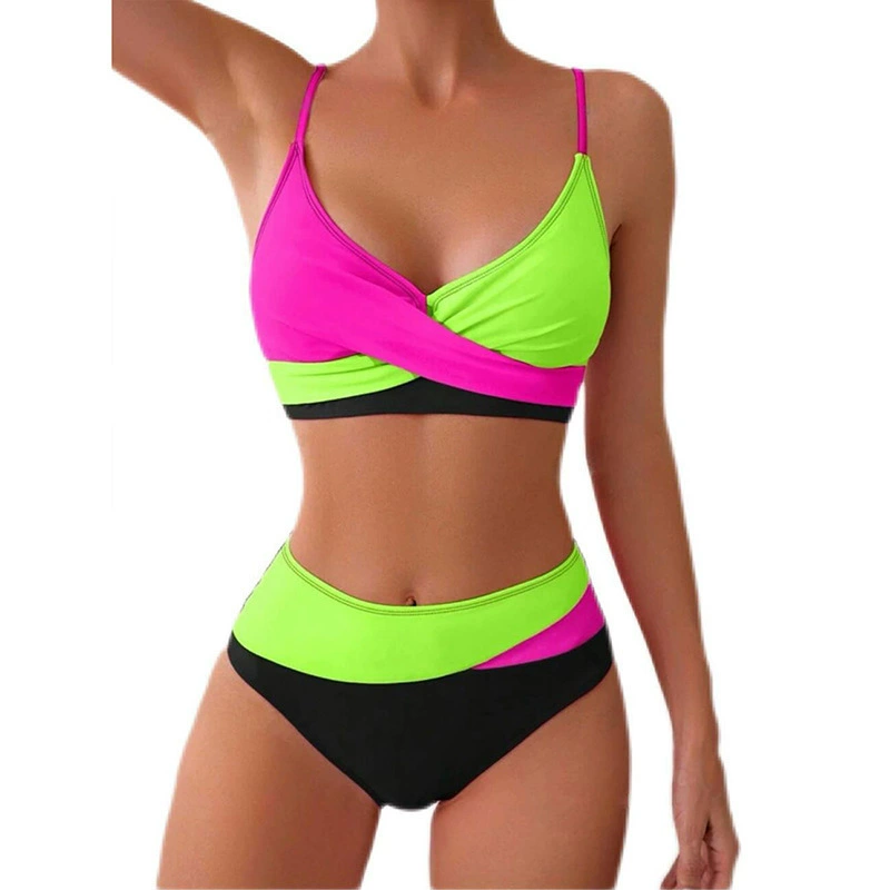 Wrap Front Bikini Set with High Waist Briefs view 9