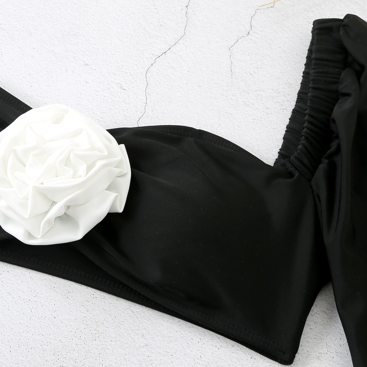 Two-Piece Long Sleeve Bikini Set with Sweetheart Neckline view 3