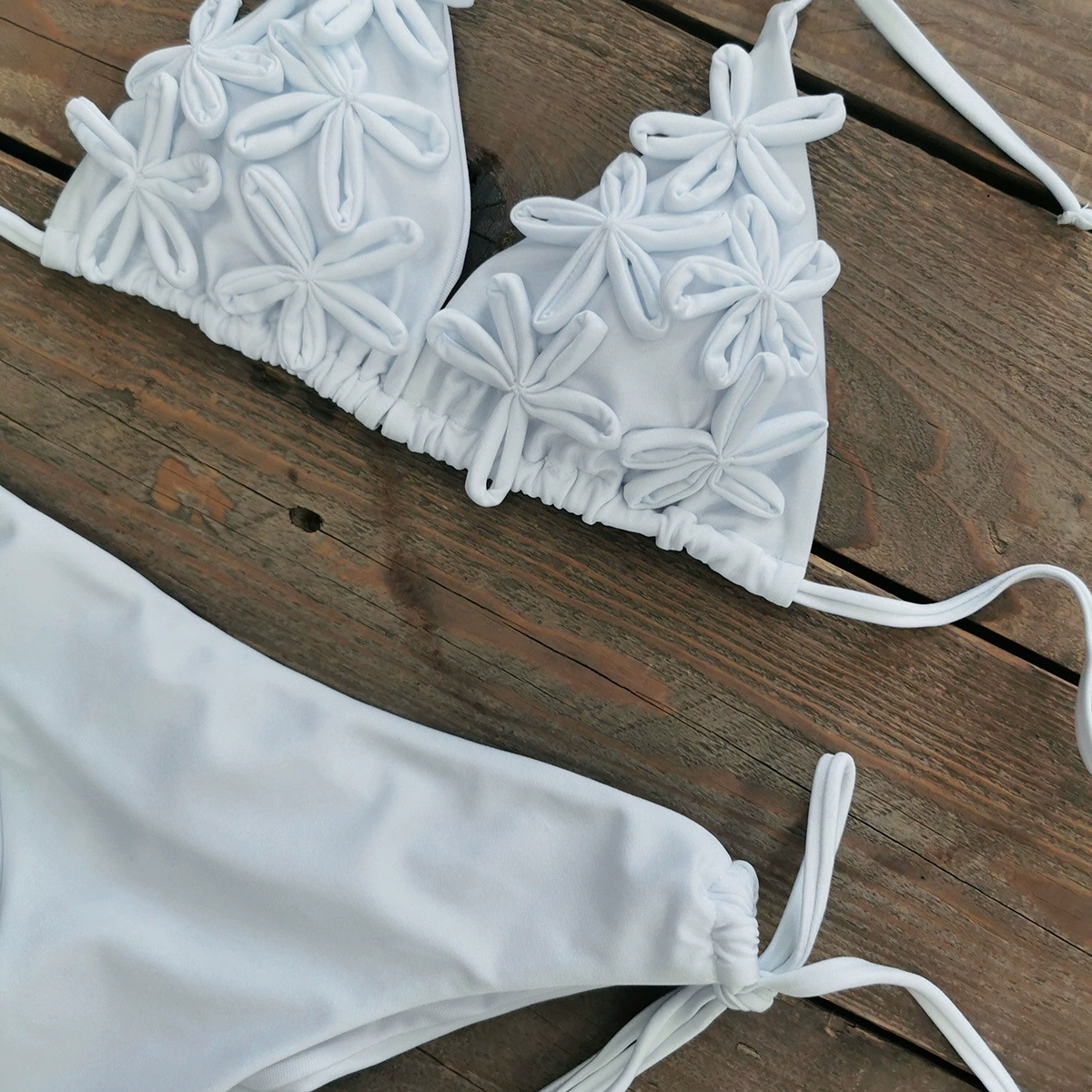 Halter Neck Bikini Set with Ruched Side-Tie Bottoms view 3
