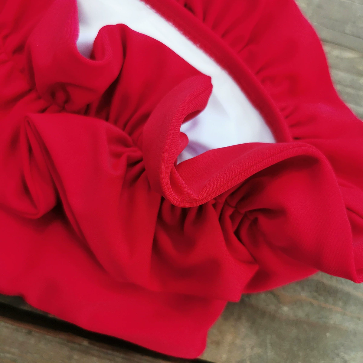 One-Shoulder Ruffle High-Waist Bikini Set view 4
