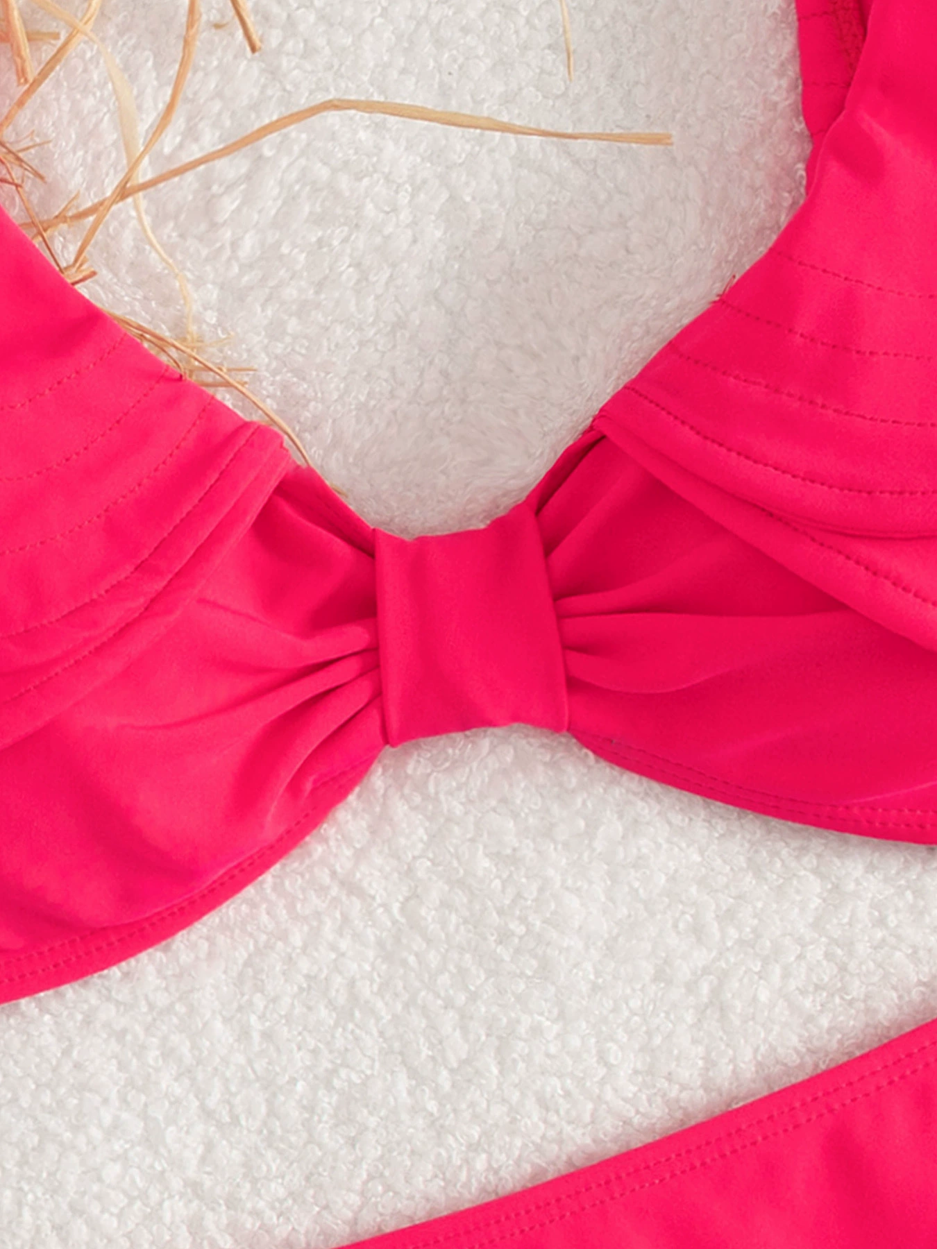 Two-Piece Bikini Set with Knot Front and High-Waist Bottom view 3