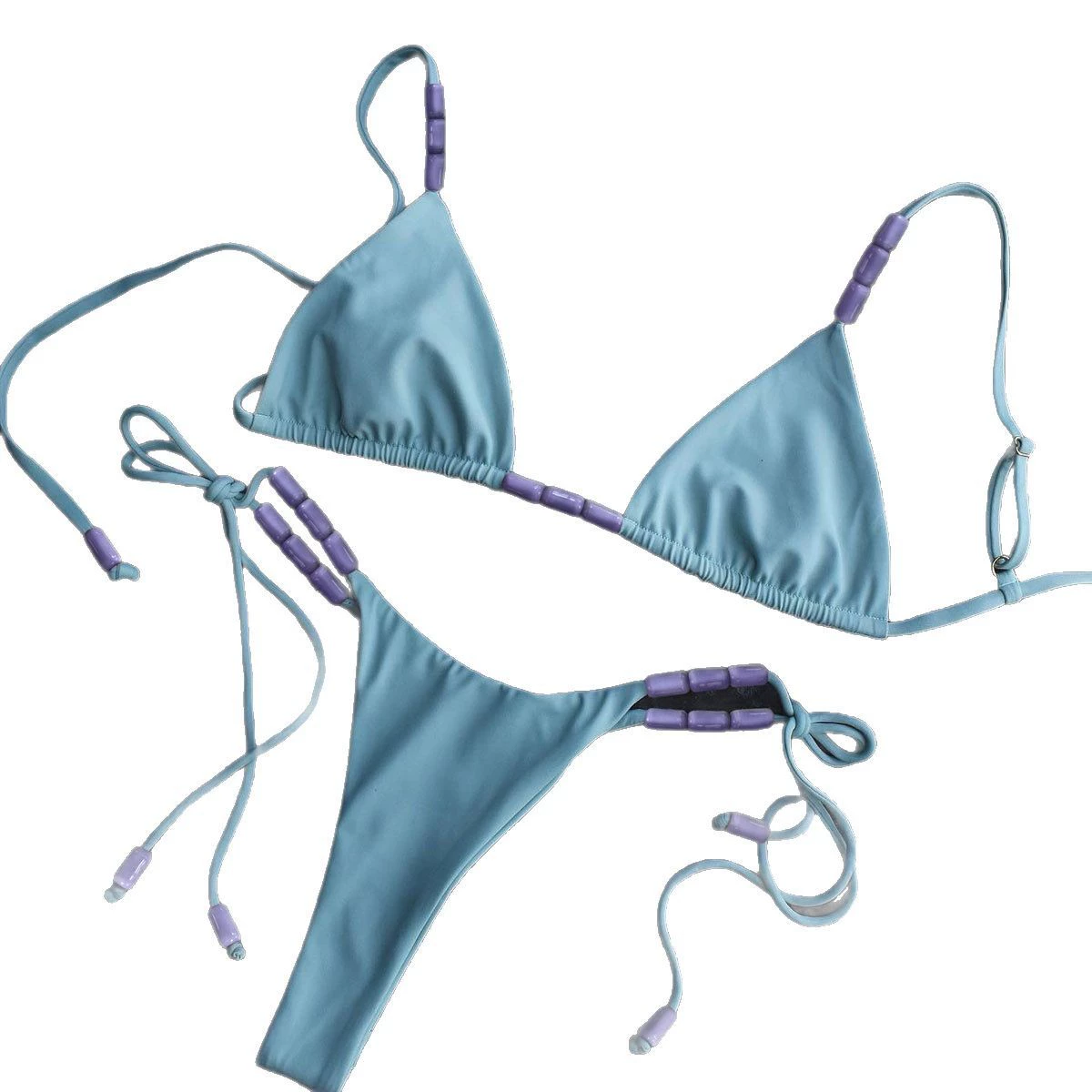 Beaded Triangle String Bikini Set view 5