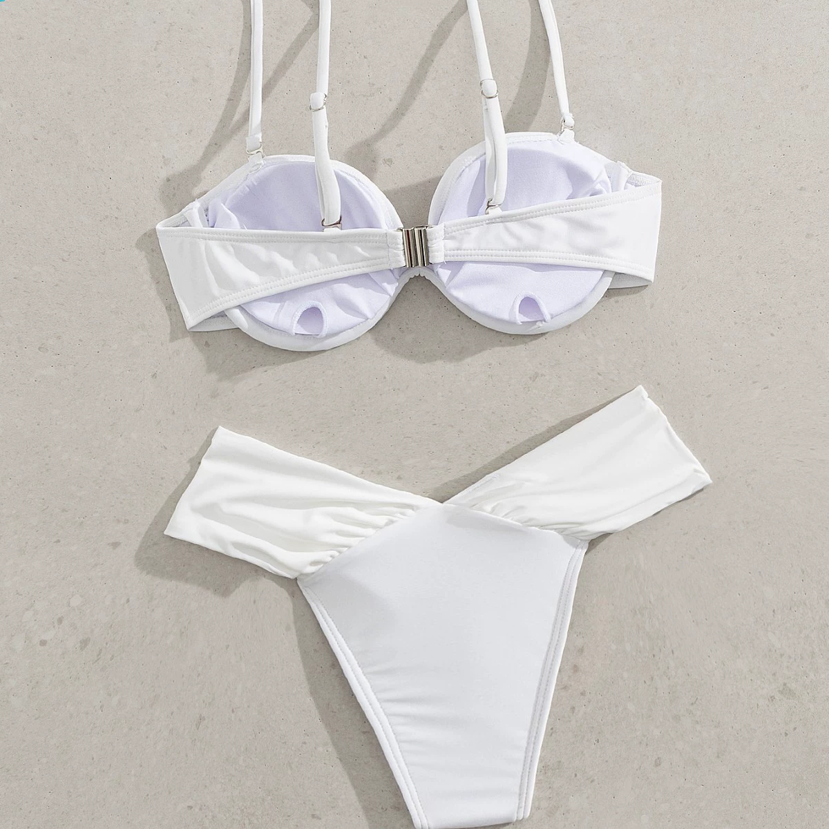 Underwire Balconette Bikini Set with High-Waisted Bottom view 3