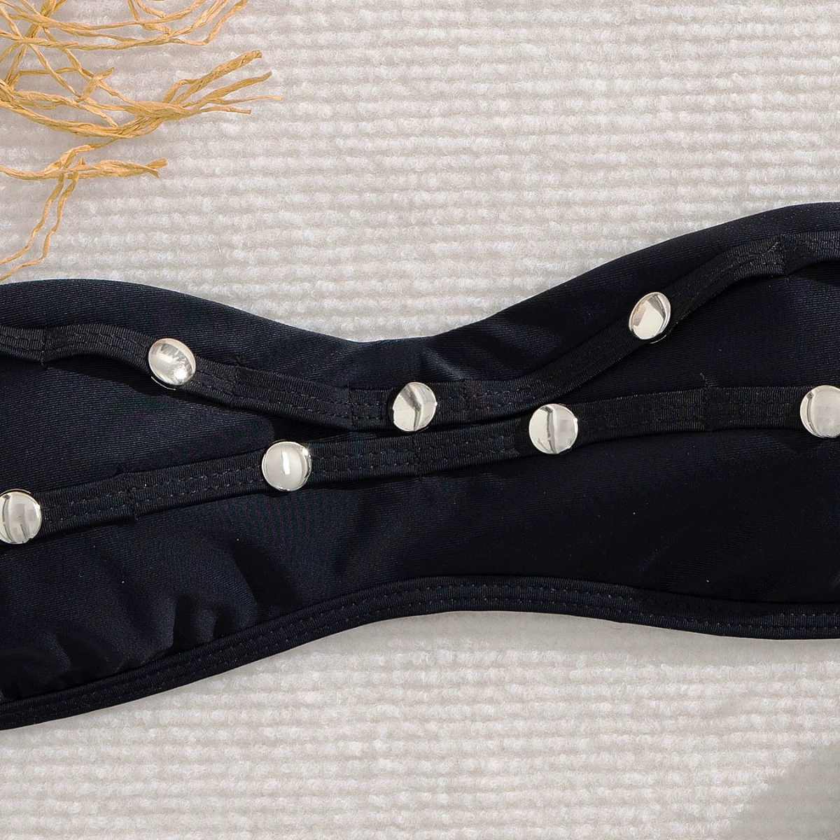 Bandeau Bikini Set with Bead Embellishments and High-Cut Bottoms view 4