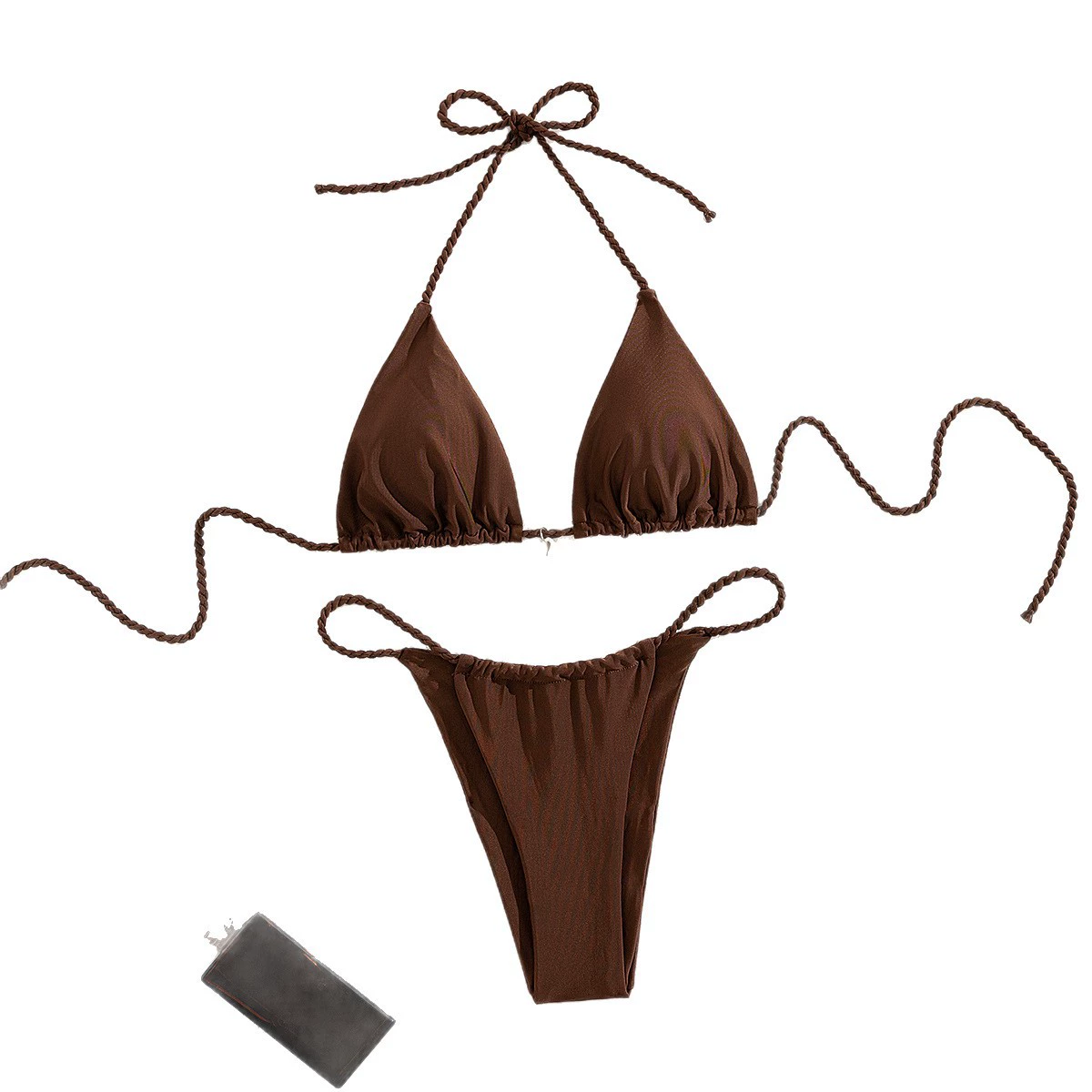 Braided Triangle Bikini Set with Ruched Cups view 5