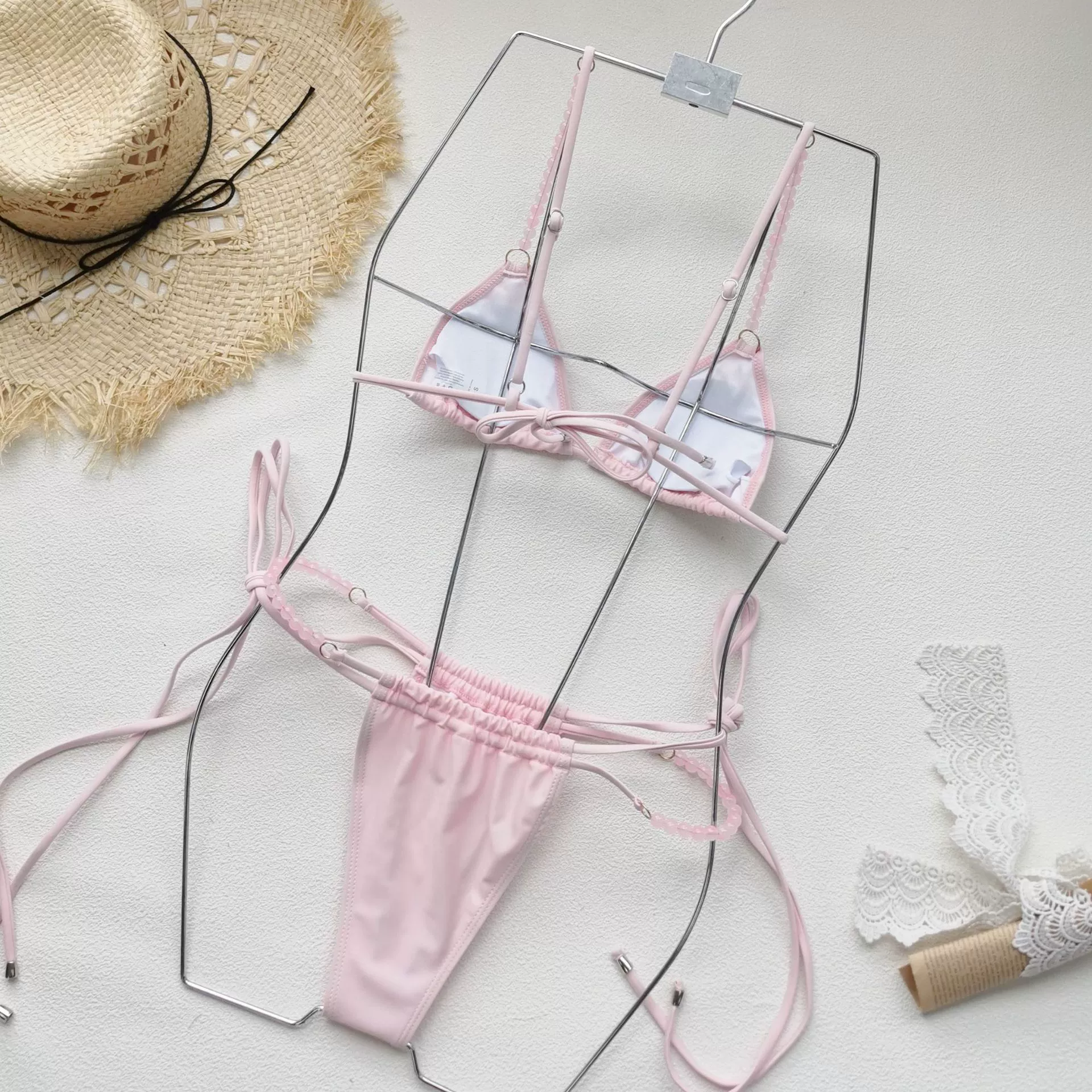 Two-Piece Triangle Bikini Set with Headwrap view 3