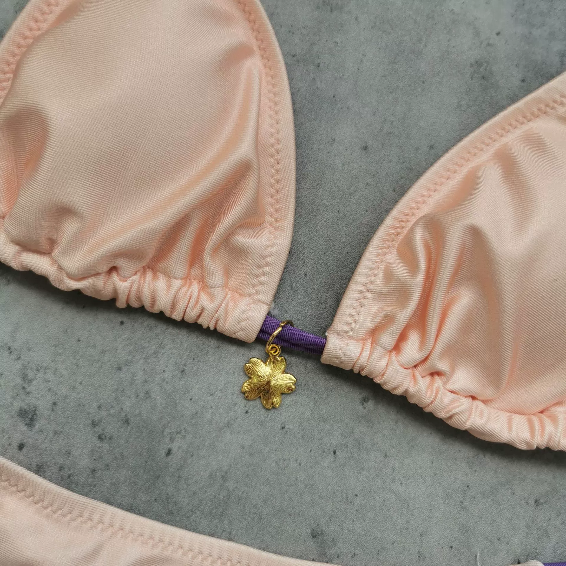 Triangle Halter Bikini Set with Side-Tie Ruched Bottom view 3