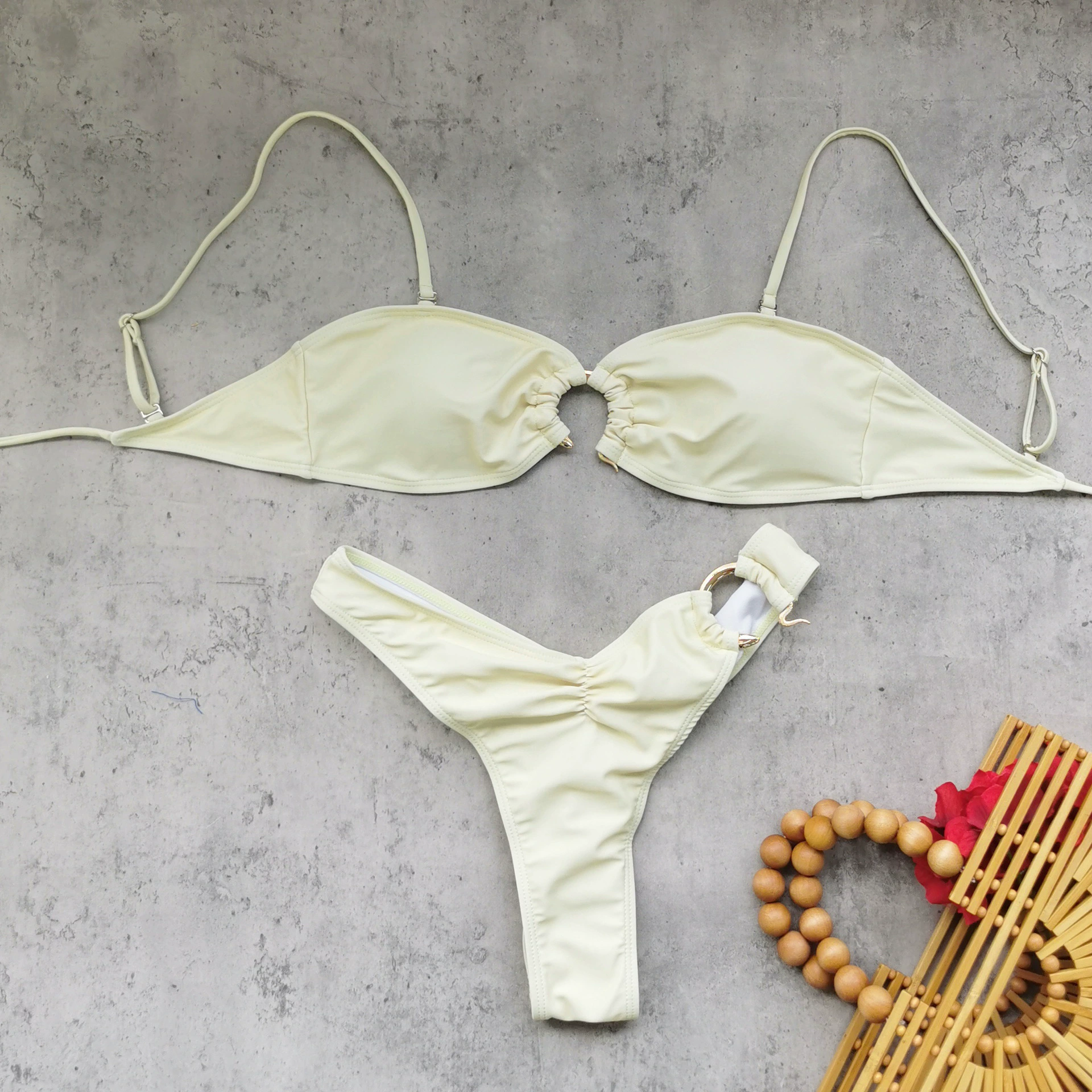 Metal Ring Bikini Set with Adjustable Straps view 3