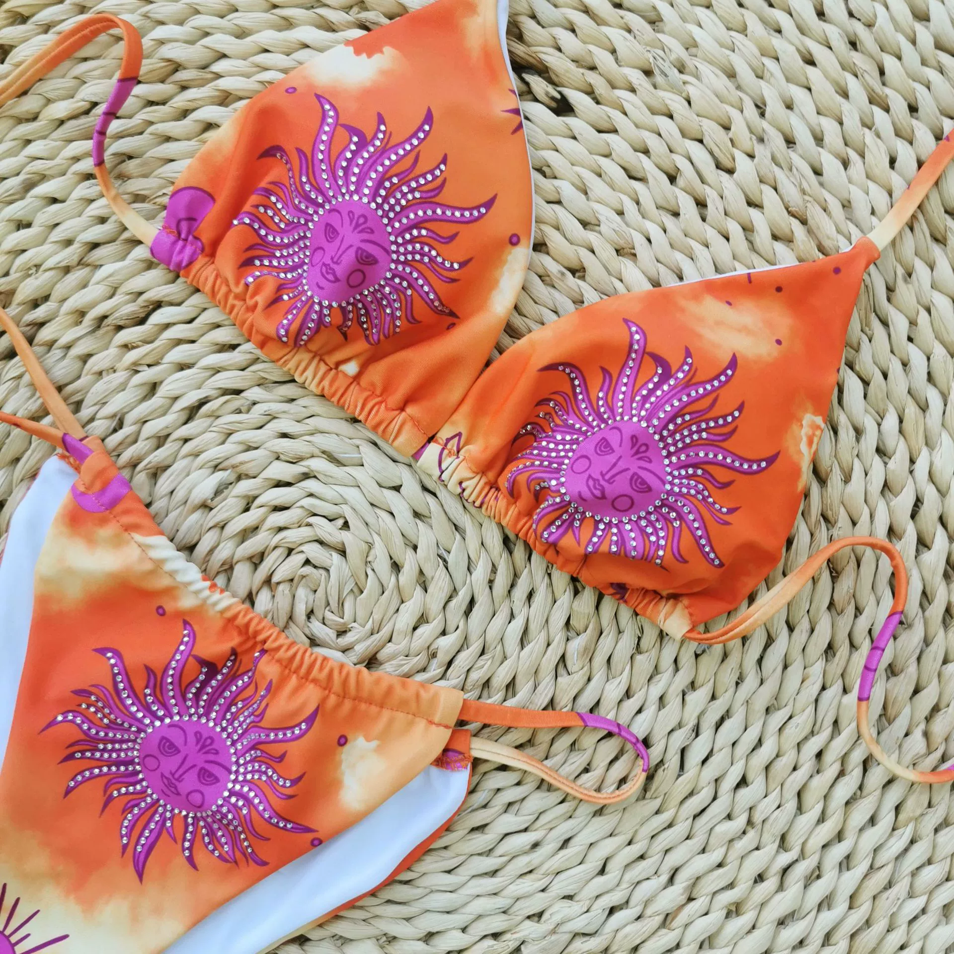 Two-Piece Triangle Bikini Set with Side Tie Bottoms view 3
